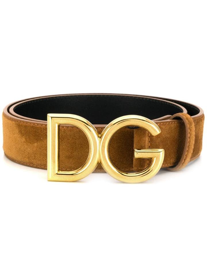 Dolce & Gabbana Dg Logo Buckle Belt - Brown