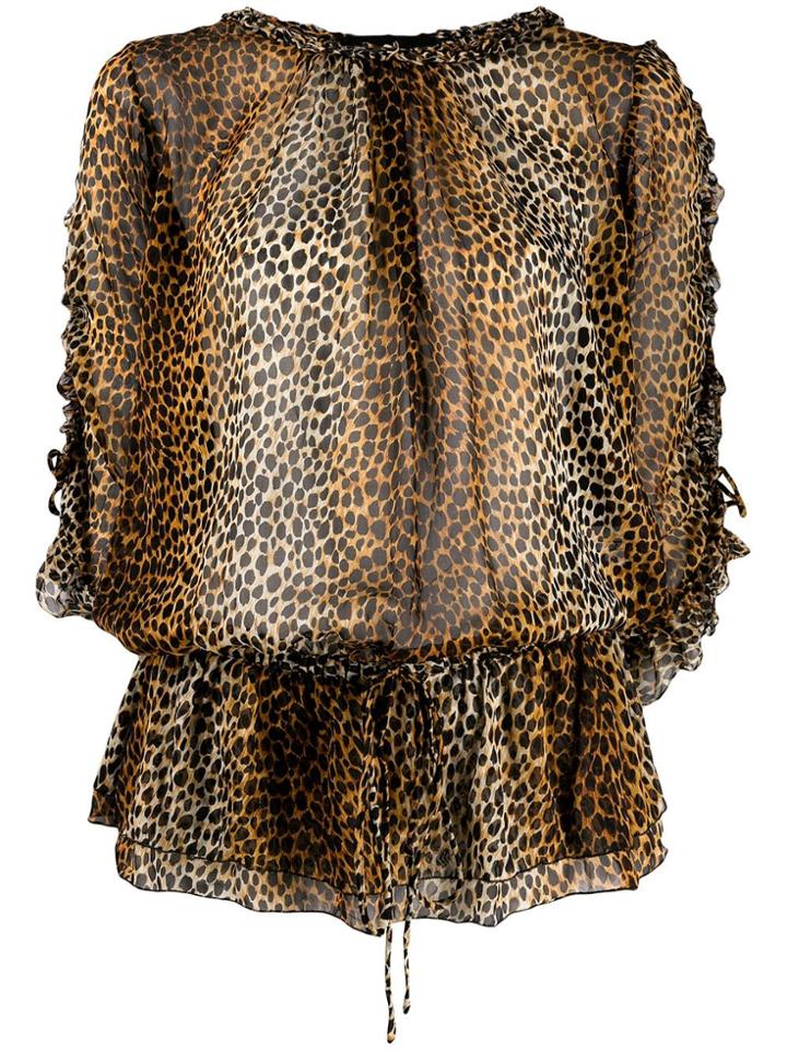 Dolce & Gabbana Pre-owned 1990s Leopard Print Blouse - Brown