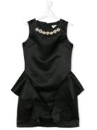 David Charles Kids - Frill Dress - Kids - Polyester/acetate - 14 Yrs, Black