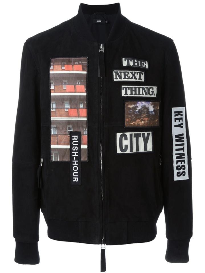 Blood Brother Patch Detail Bomber Jacket - Black