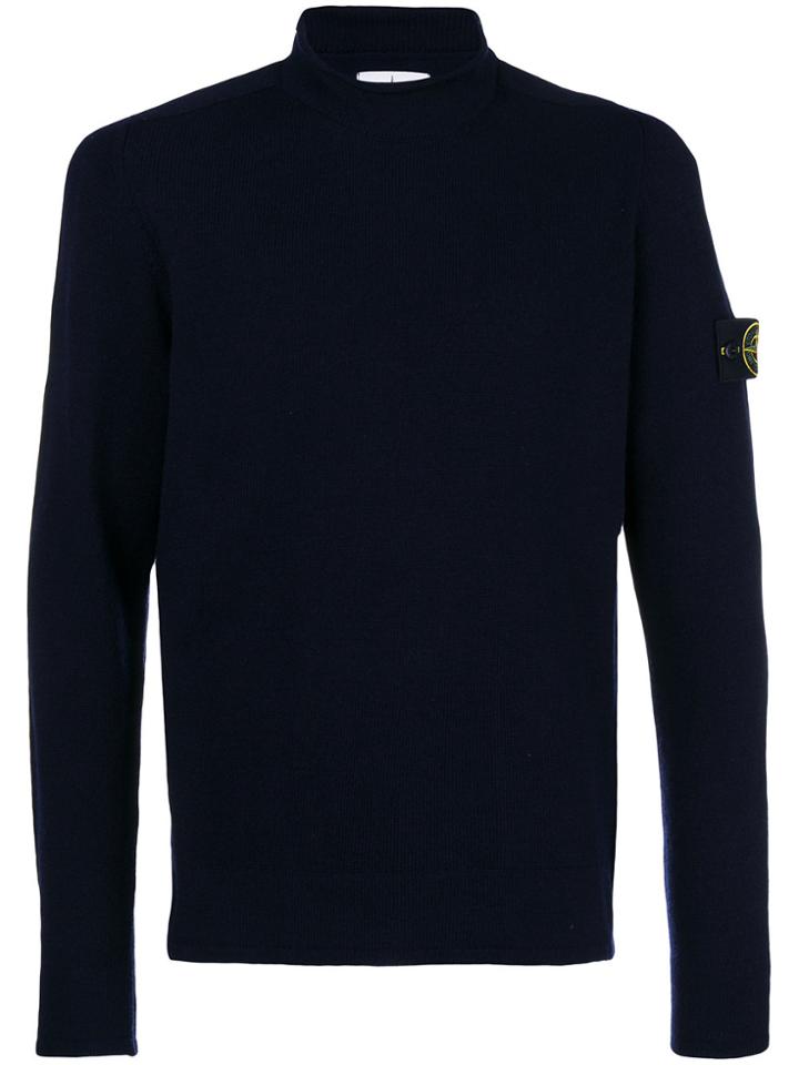 Stone Island Mock Neck Sweater - Blue