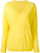 P.a.r.o.s.h. - V-neck Sweater - Women - Cotton/viscose - M, Yellow/orange, Cotton/viscose