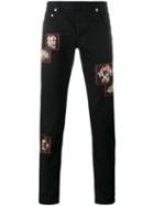 Dior Homme - Floral Patch Jeans - Men - Cotton/polyester/spandex/elastane - 30, Black, Cotton/polyester/spandex/elastane