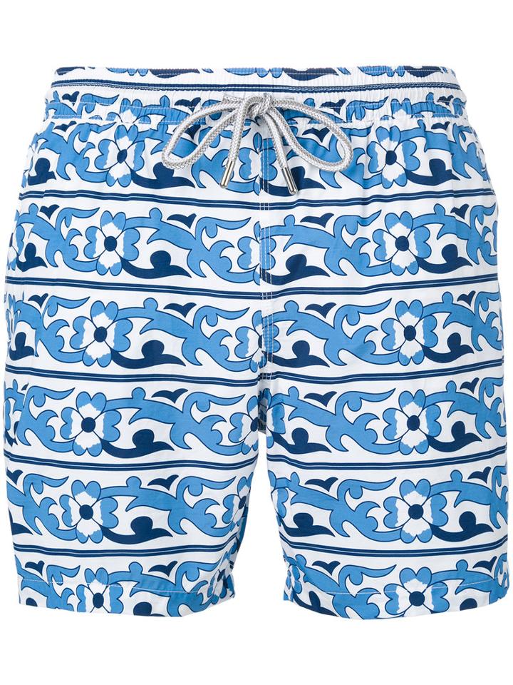 Capricode - Floral Print Swim Shorts - Men - Polyamide - Xl, Blue, Polyamide