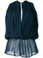 Mes Demoiselles - Wrap Blouse - Women - Viscose - 36, Blue, Viscose