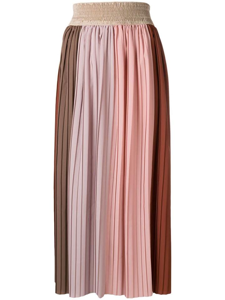 Altea High-waisted Pleated Skirt - Brown