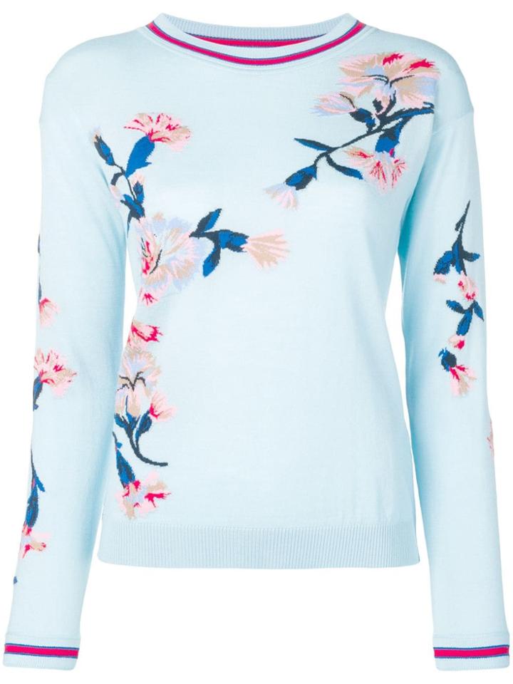 Ermanno Scervino Floral Knit Jumper - Blue