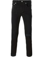 Blk Dnm Distressed Knee Skinny Jeans, Men's, Size: 36, Black, Cotton/spandex/elastane