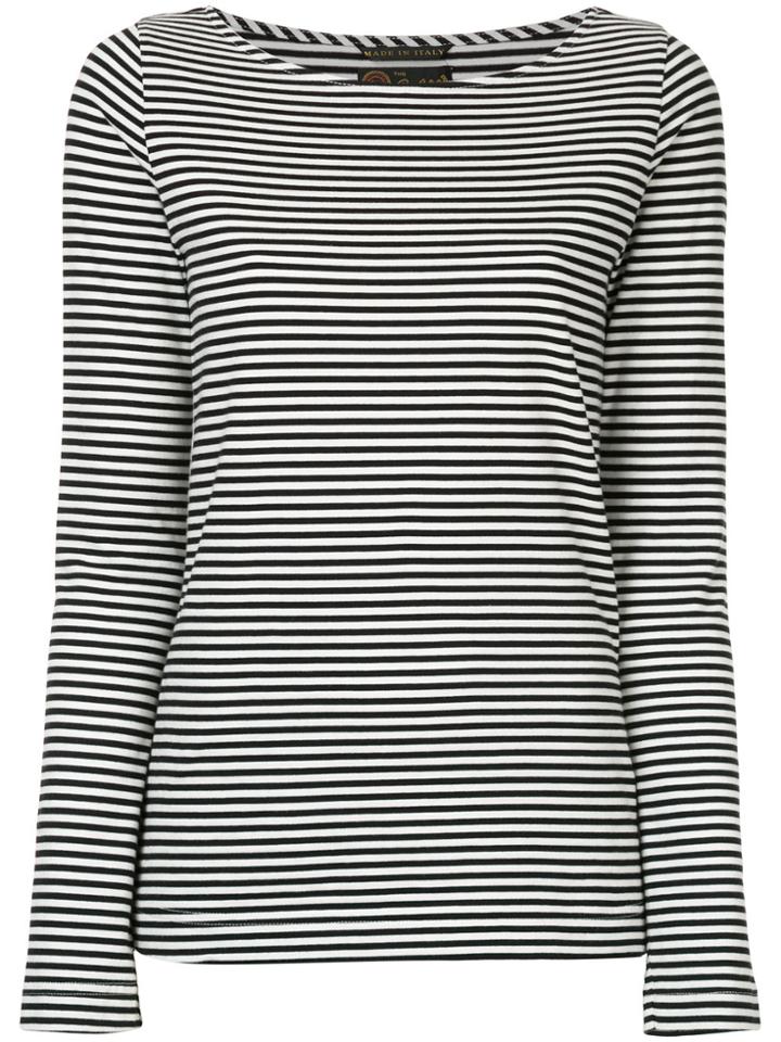 The Seafarer Striped Long Sleeved T-shirt - White