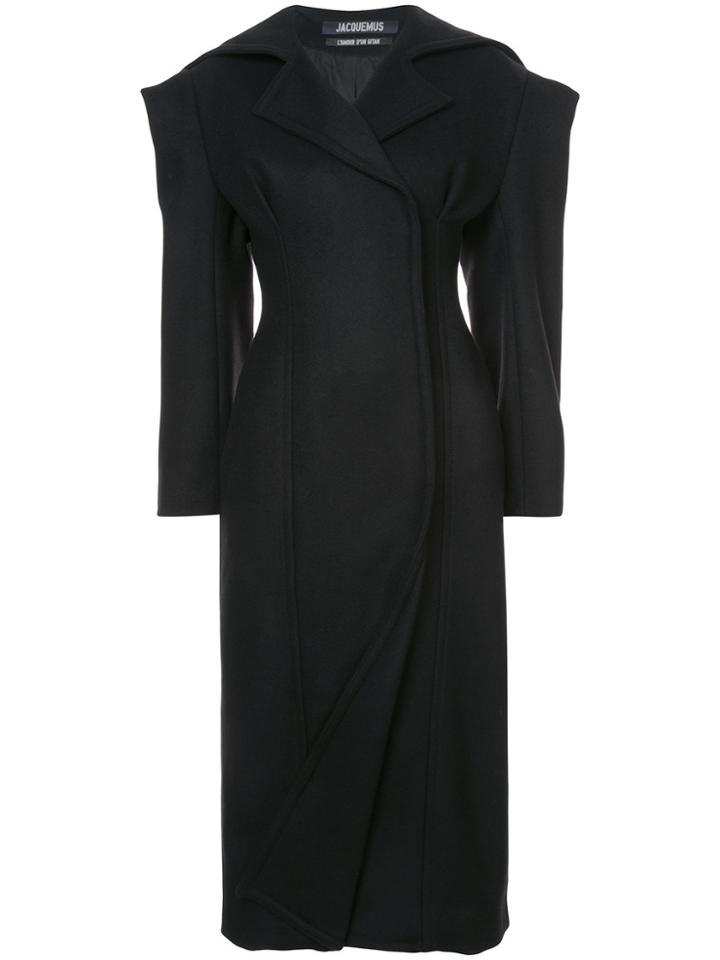 Jacquemus Puffy Shoulder Coat - Black