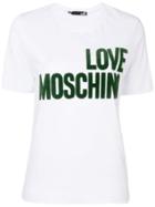 Love Moschino Textured Logo T-shirt - White