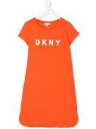 Dkny Kids Logo Print Dress - Yellow & Orange
