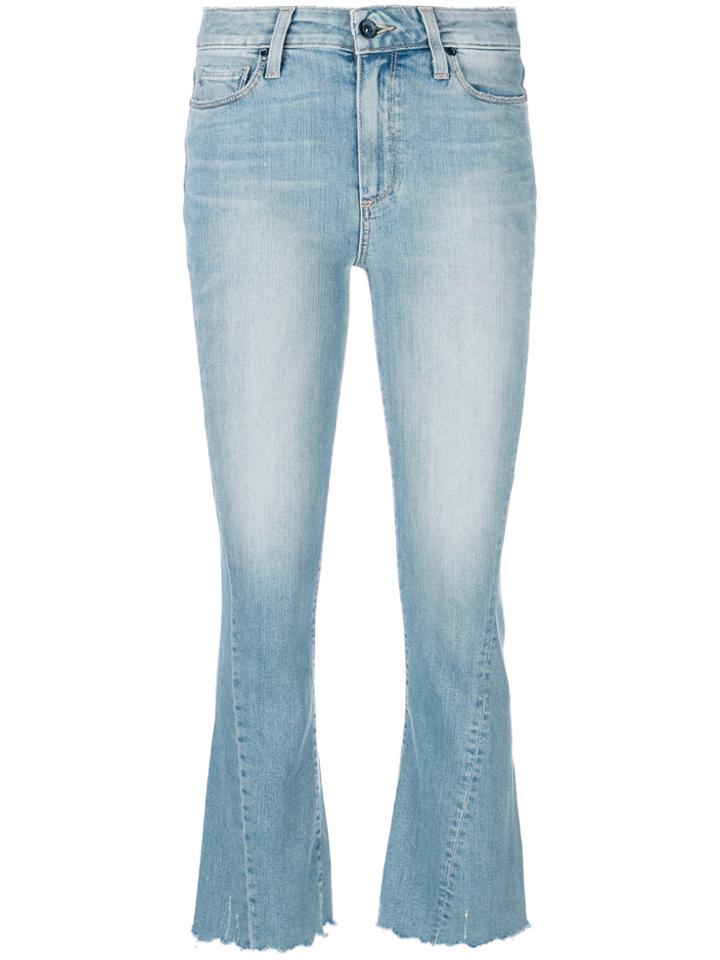 Paige Cropped Bootcut Jeans - Blue
