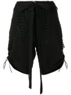 Saint Laurent Lace-up Design Shorts - Black