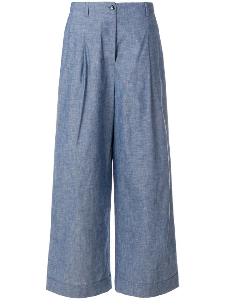 Nine In The Morning Wide Leg Trousers - Blue
