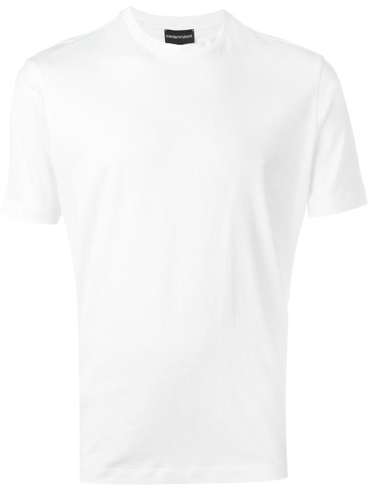 Emporio Armani Embroidered Logo T-shirt, Men's, Size: Xl, White, Cotton