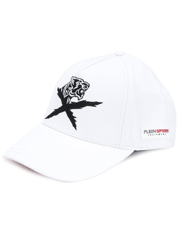Plein Sport - Tiger Embroidery Cap - Men - Cotton - One Size, White, Cotton