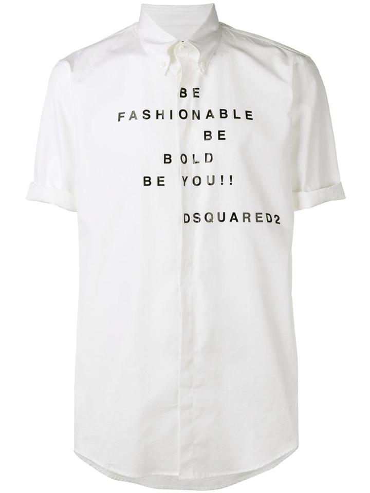 Dsquared2 Printed Shortsleeved Shirt - White