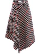 Jw Anderson Wrap Check Blanket Skirt - Blue