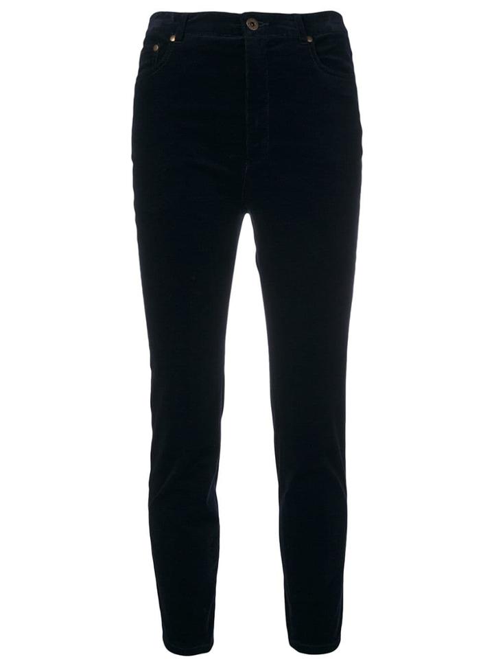 Miu Miu Velvety Skinny Cropped Trousers - Blue