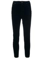 Miu Miu Velvety Skinny Cropped Trousers - Blue