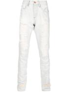 Off-white Distressed Straight Leg Jeans, Men's, Size: 29, White, Cotton