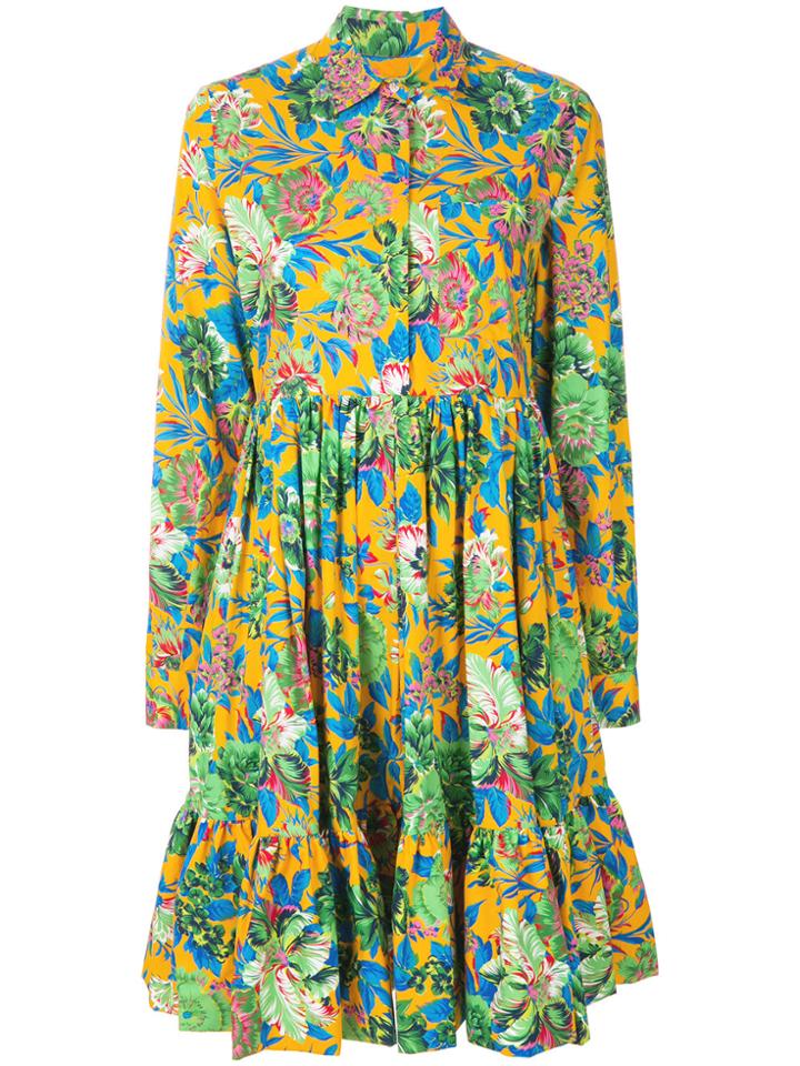 Msgm Floral Motif Dress - Multicolour