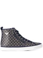 Emporio Armani Logo Hi-top Sneakers - Blue