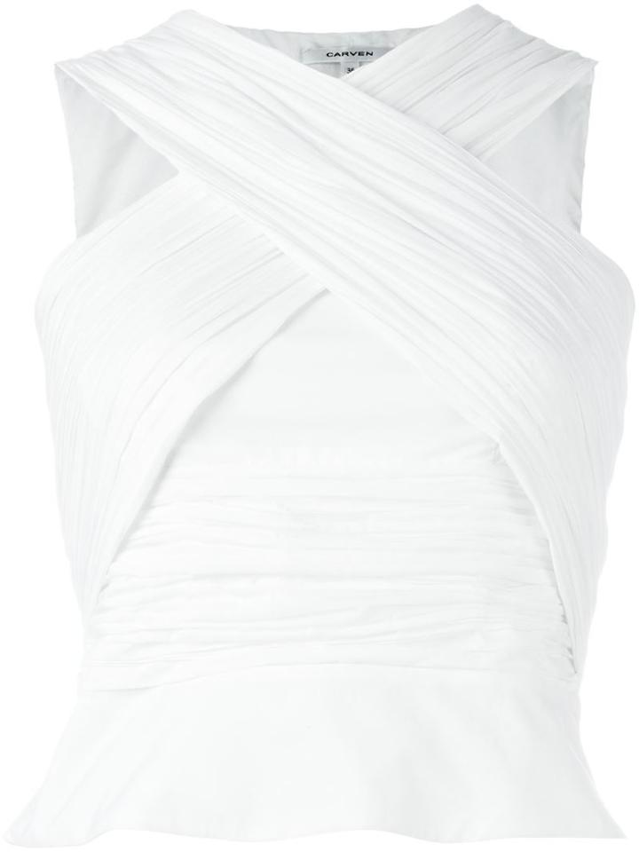 Carven Cross-front Sleeveless Top