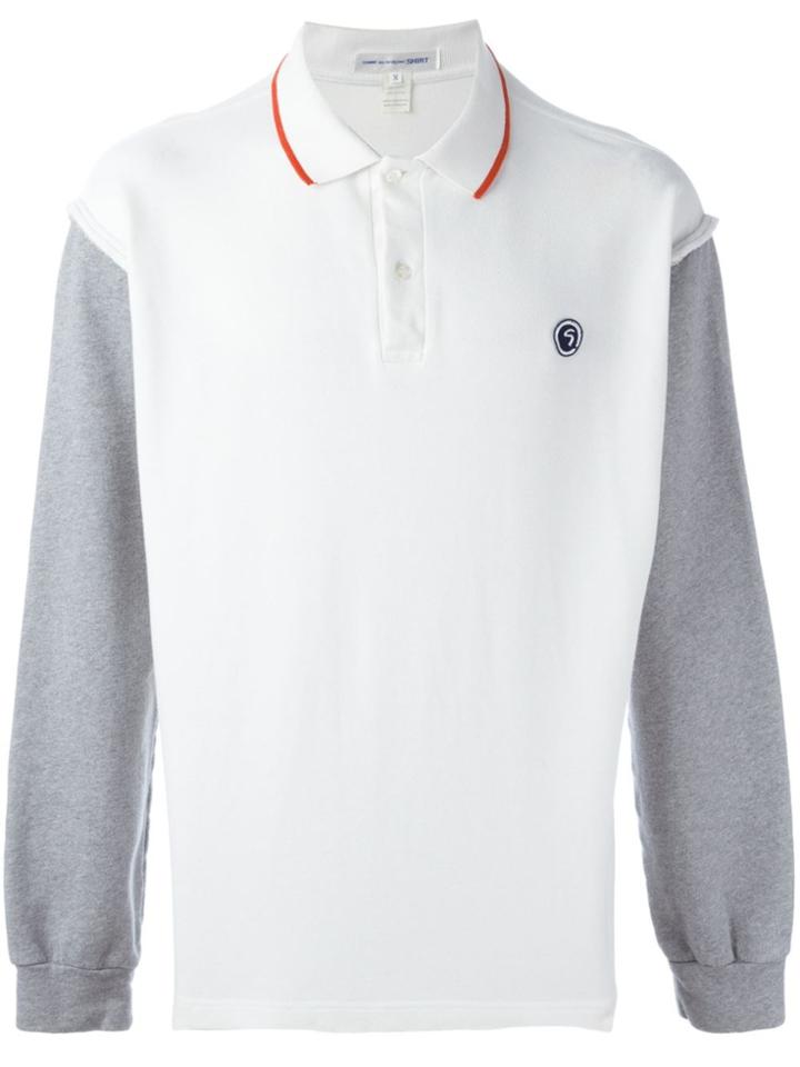 Comme Des Garçons Vintage Contrasted Sleeve Polo Shirt - White
