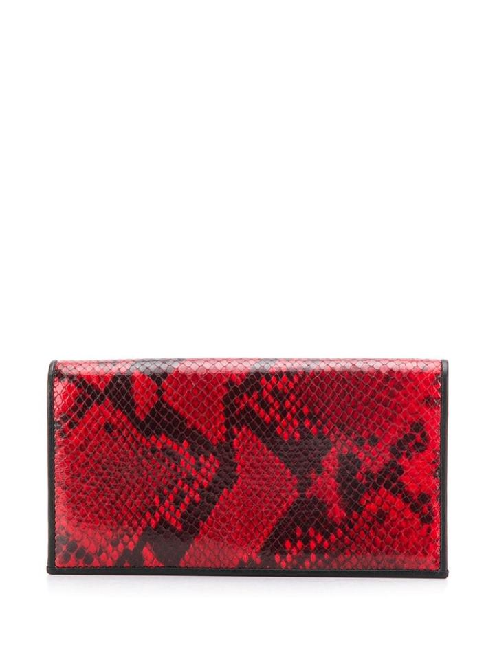 Paul Smith Snakeskin-effect Panel Wallet - Red