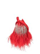 Ingie Paris Embellished Fringed Tote - Red