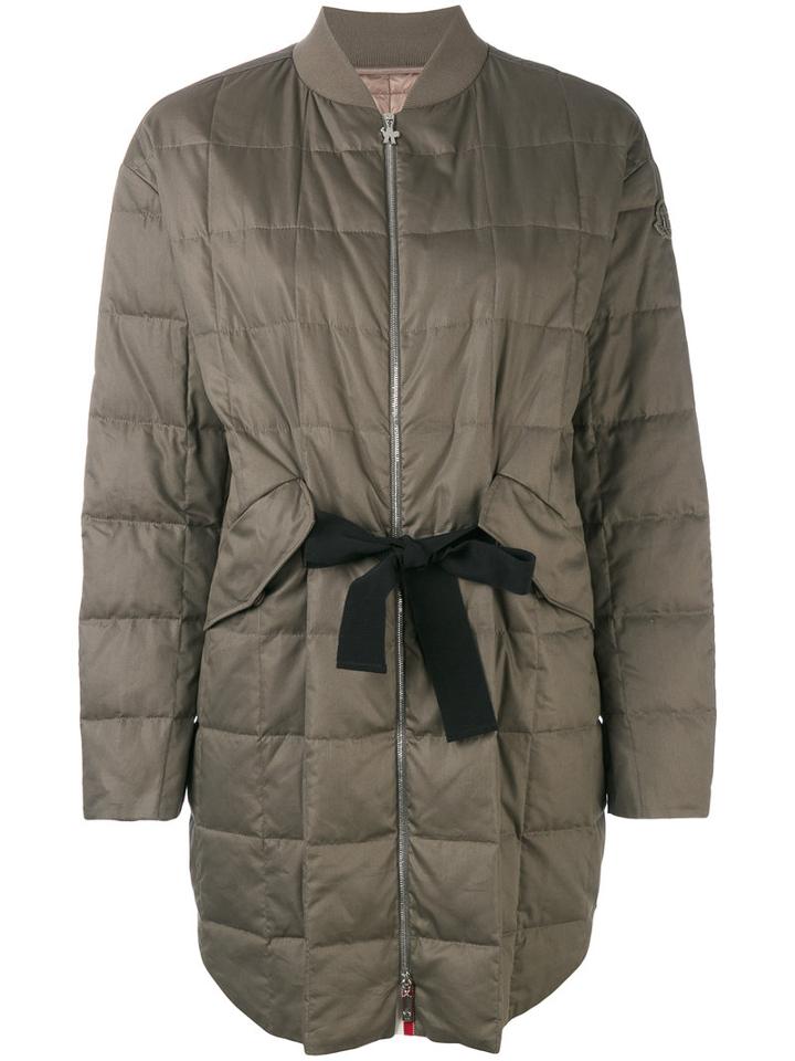 Moncler Gamme Rouge - Long Puffer Jacket - Women - Silk/cotton/feather Down/polyamide - 1, Brown, Silk/cotton/feather Down/polyamide