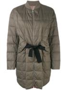 Moncler Gamme Rouge - Long Puffer Jacket - Women - Silk/cotton/feather Down/polyamide - 1, Brown, Silk/cotton/feather Down/polyamide