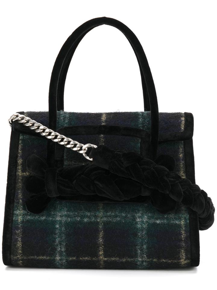 Miu Miu Checked Tote - Green