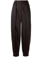Jil Sander Navy - Pleated Loose-fit Trousers - Women - Cotton/acetate/cupro - 38, Grey, Cotton/acetate/cupro