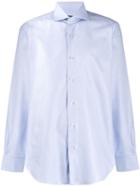 Barba Plain Long-sleeved Shirt - Blue