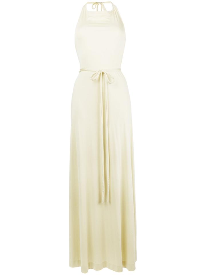 William Vintage Halter Wrap Dress - Yellow & Orange
