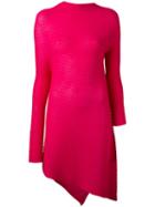 Marques'almeida - Ribbed Asymmetric Dress - Women - Polyamide/viscose - S, Pink/purple, Polyamide/viscose