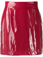 Kirin Short Varnished Skirt - Red