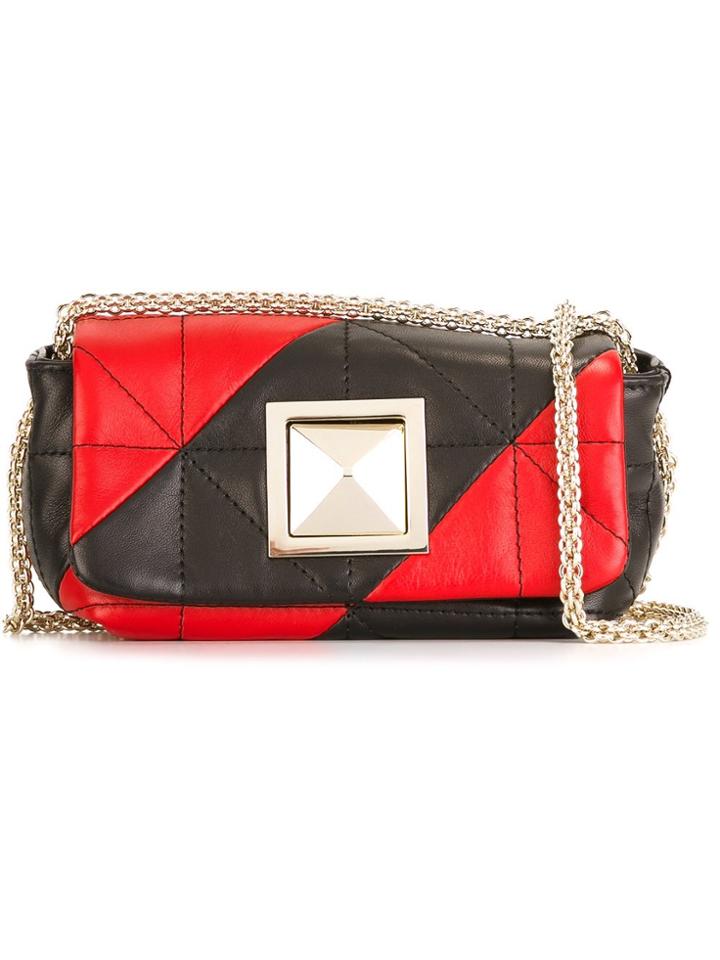 Sonia Rykiel Mini Striped Quilted Cross Body Bag - Black