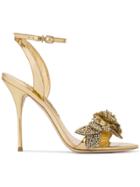 Sophia Webster Gold Leather Lilico Embellished 110 Sandals - Metallic