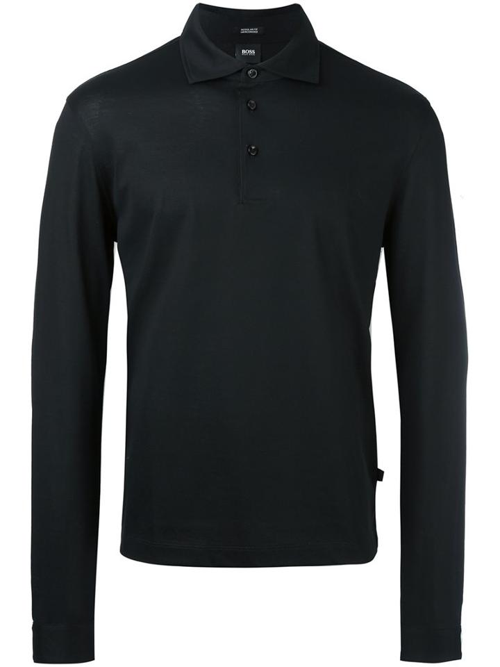 Boss Hugo Boss Longsleeved Polo Shirt, Men's, Size: Small, Black, Cotton