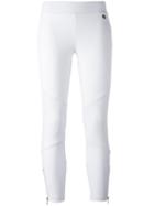 Versace Jeans Leg Zips Leggings, Women's, Size: 42, White, Cotton/spandex/elastane/modal/polyester