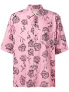 Aries Floral Short-sleeve Shirt - Pink