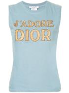 Christian Dior Vintage Sleeveless Shirt Top - Blue