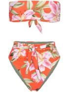 Mara Hoffman Abigail Tropical-print Bikini - Red