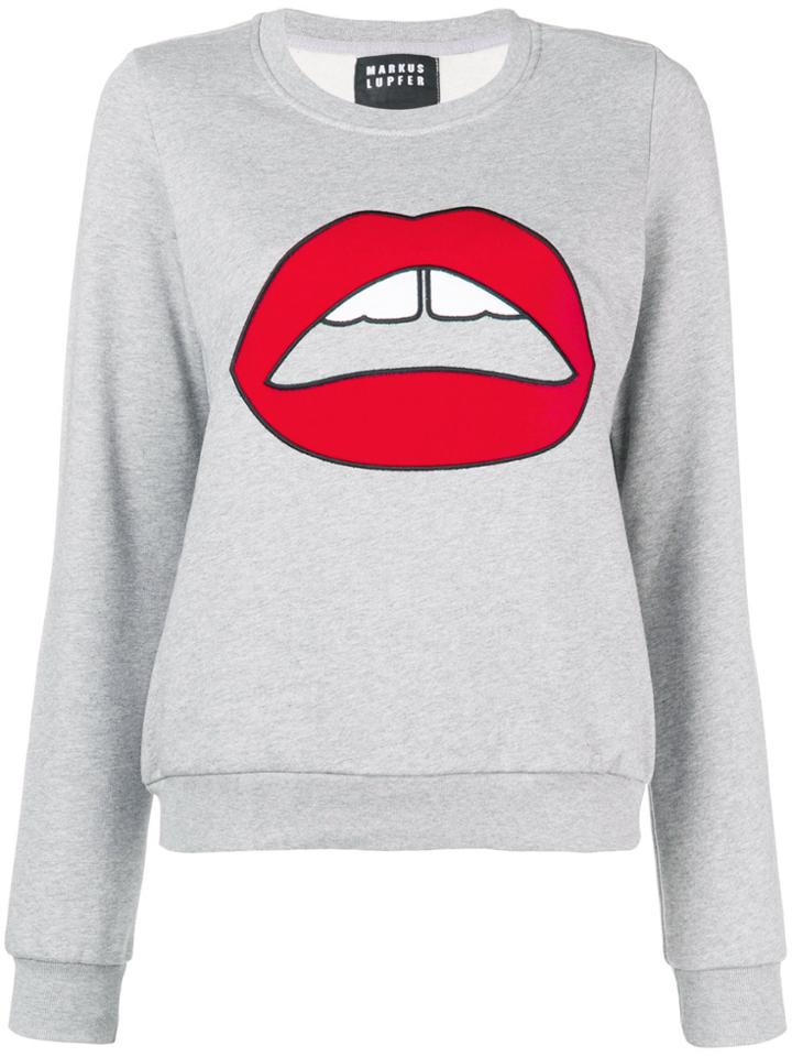 Markus Lupfer Leonie Velvet Lara Lip Sweater - Grey