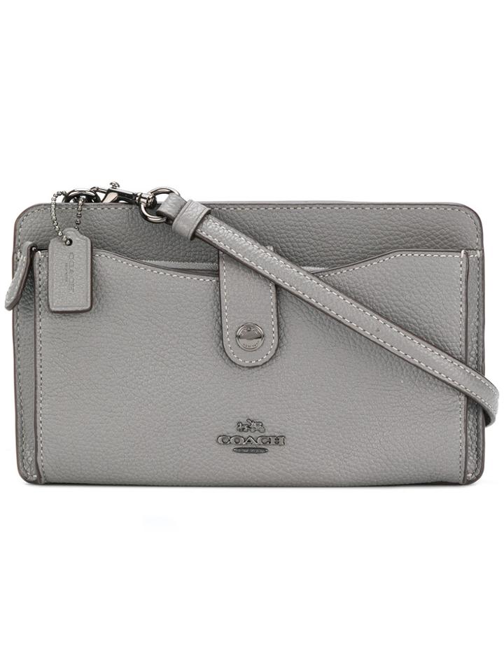 Coach Front Logo Crossbody Bag - Grey