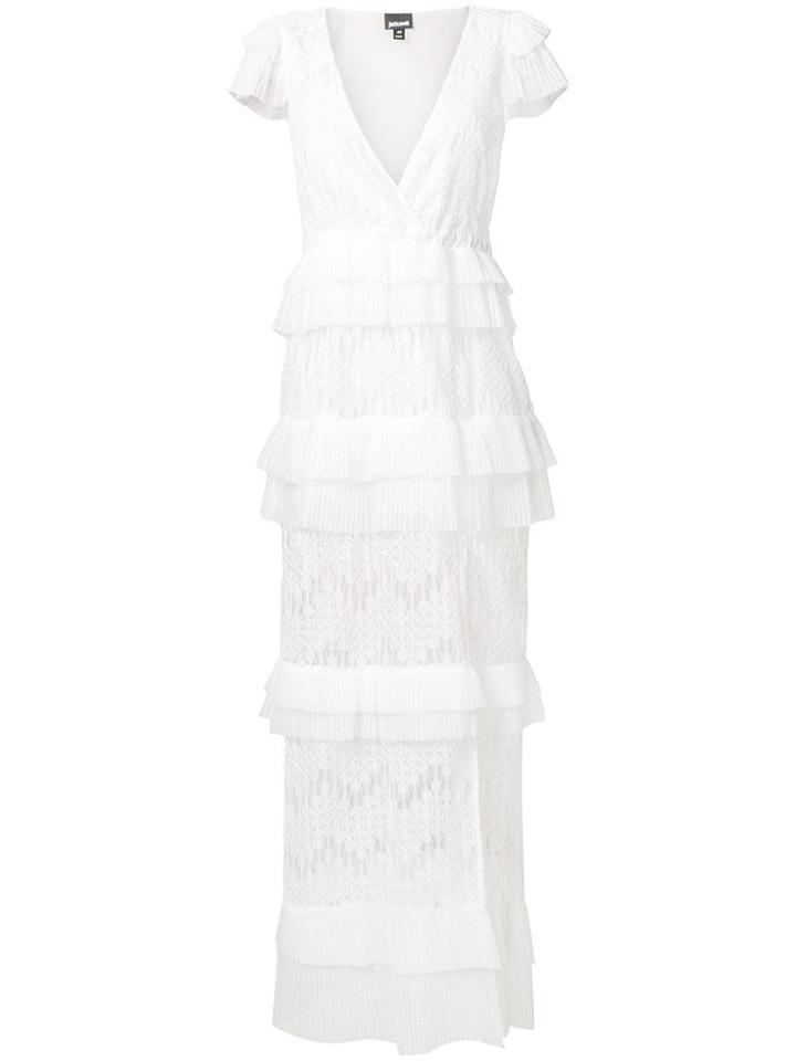 Just Cavalli Long Lace Dress - White